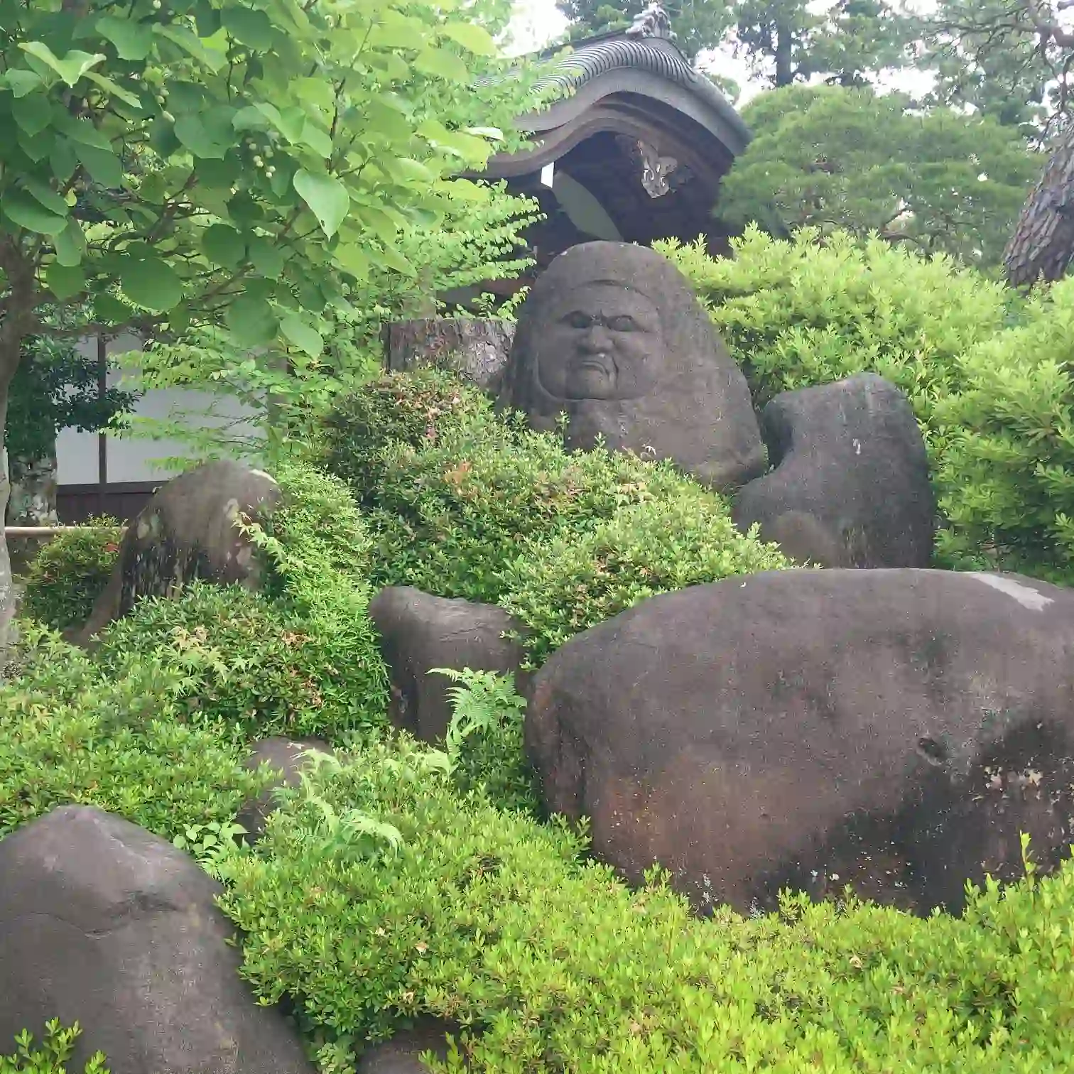 伊豆 修善寺にある寺院の修禅寺。本堂内右側の達磨石を撮影