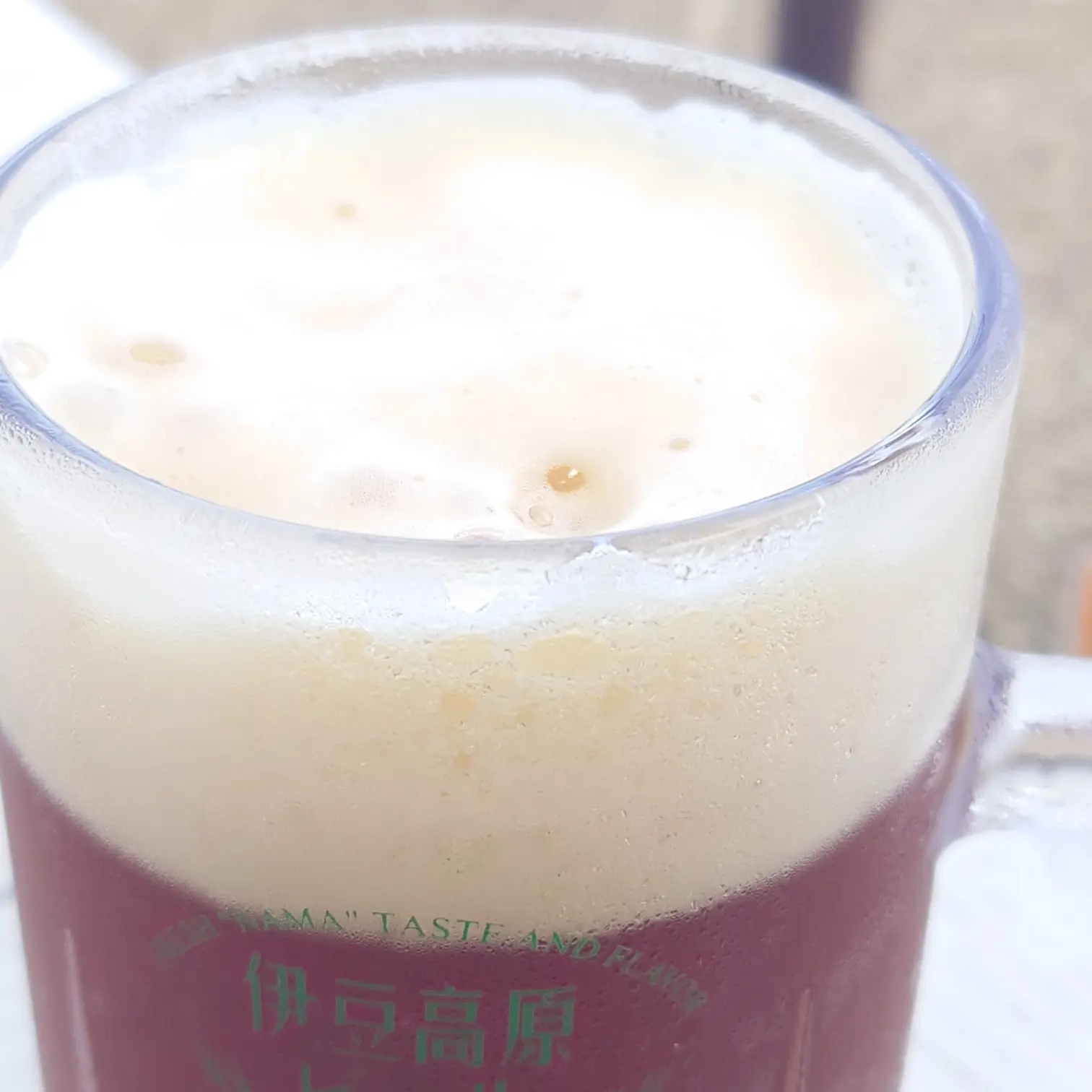 天城越えビールの泡