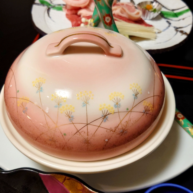 ホテル晴山 夕食の御造り 蓋付き器