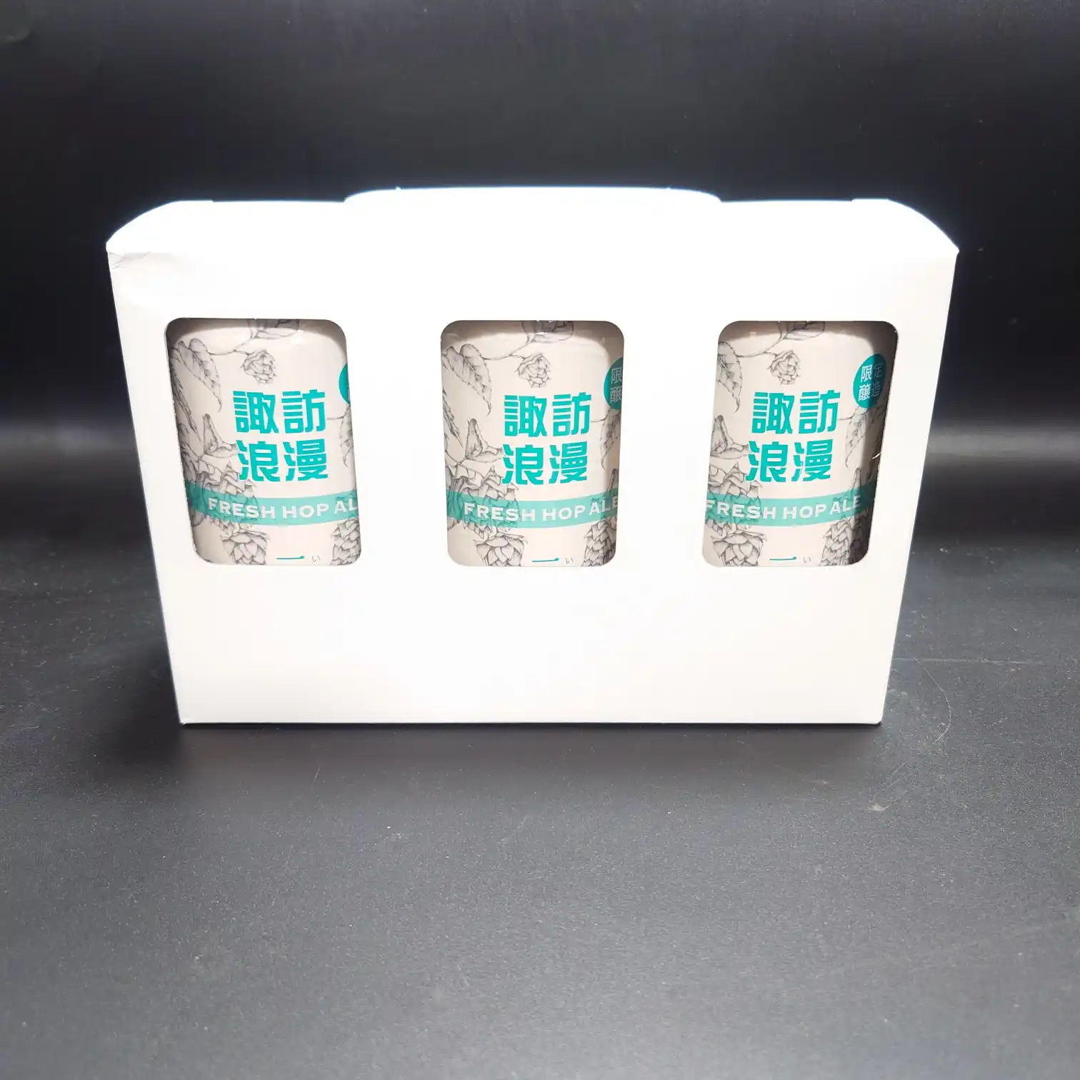 諏訪浪漫ビール 一夢希フレッシュホップエールの缶をテーブルに置いたパッケージ写真