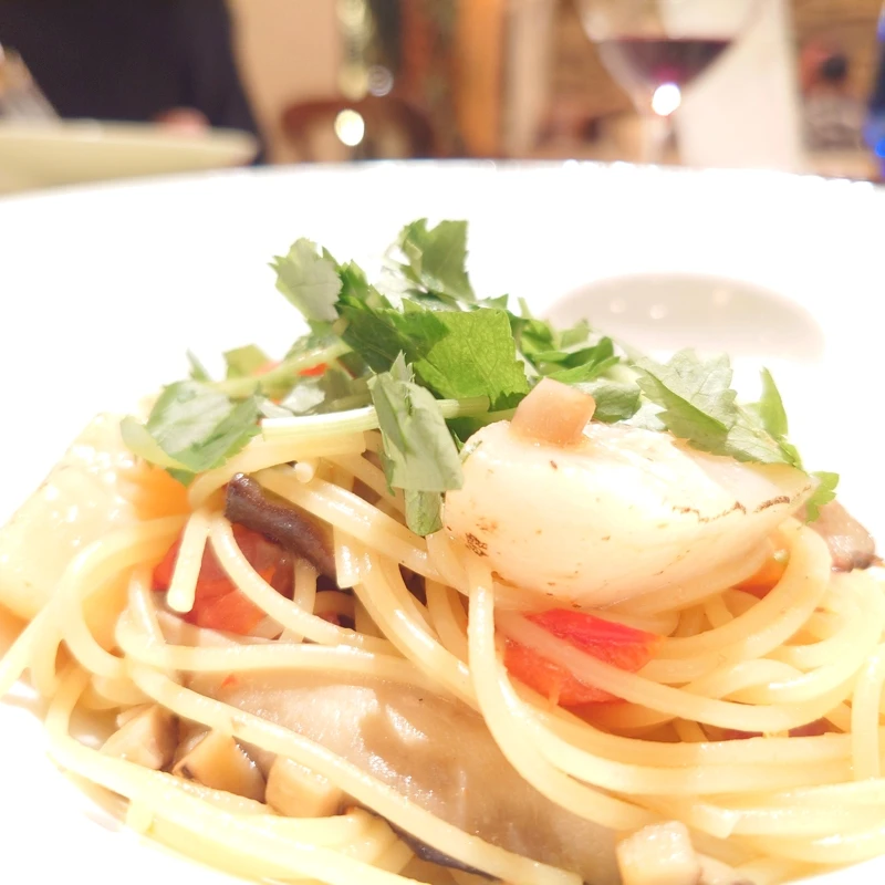 ルッチコーレ ステラコース パスタ　スパゲッティーニ 信州産しいたけと炙ったホタテ貝