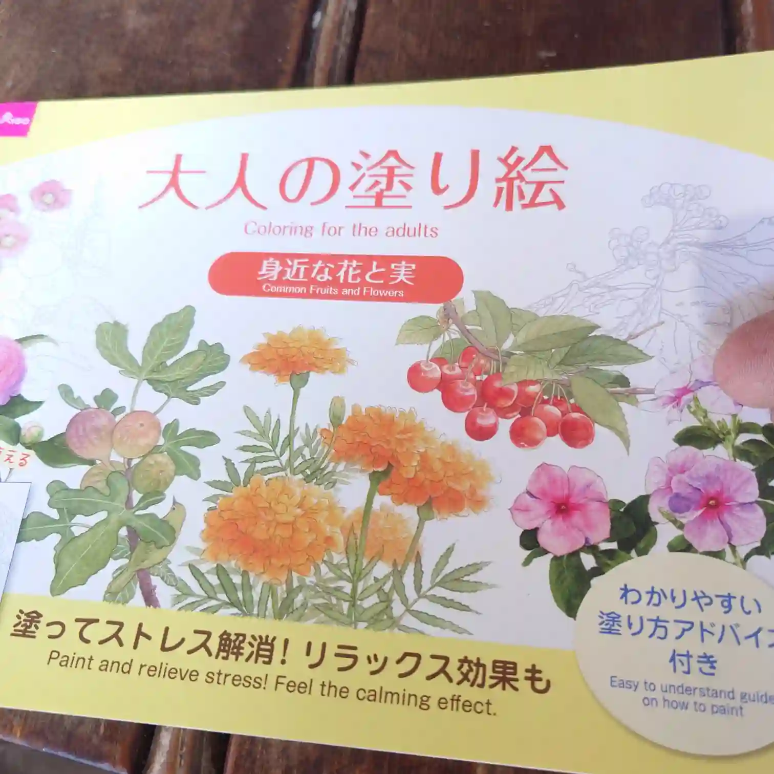 大人の塗り絵『身近な花と実』の表紙