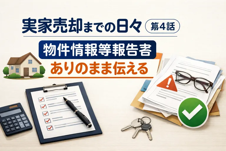 【実録】実家売却までの日々｜第4話 物件情報等報告書 包み隠さずありのまま伝える