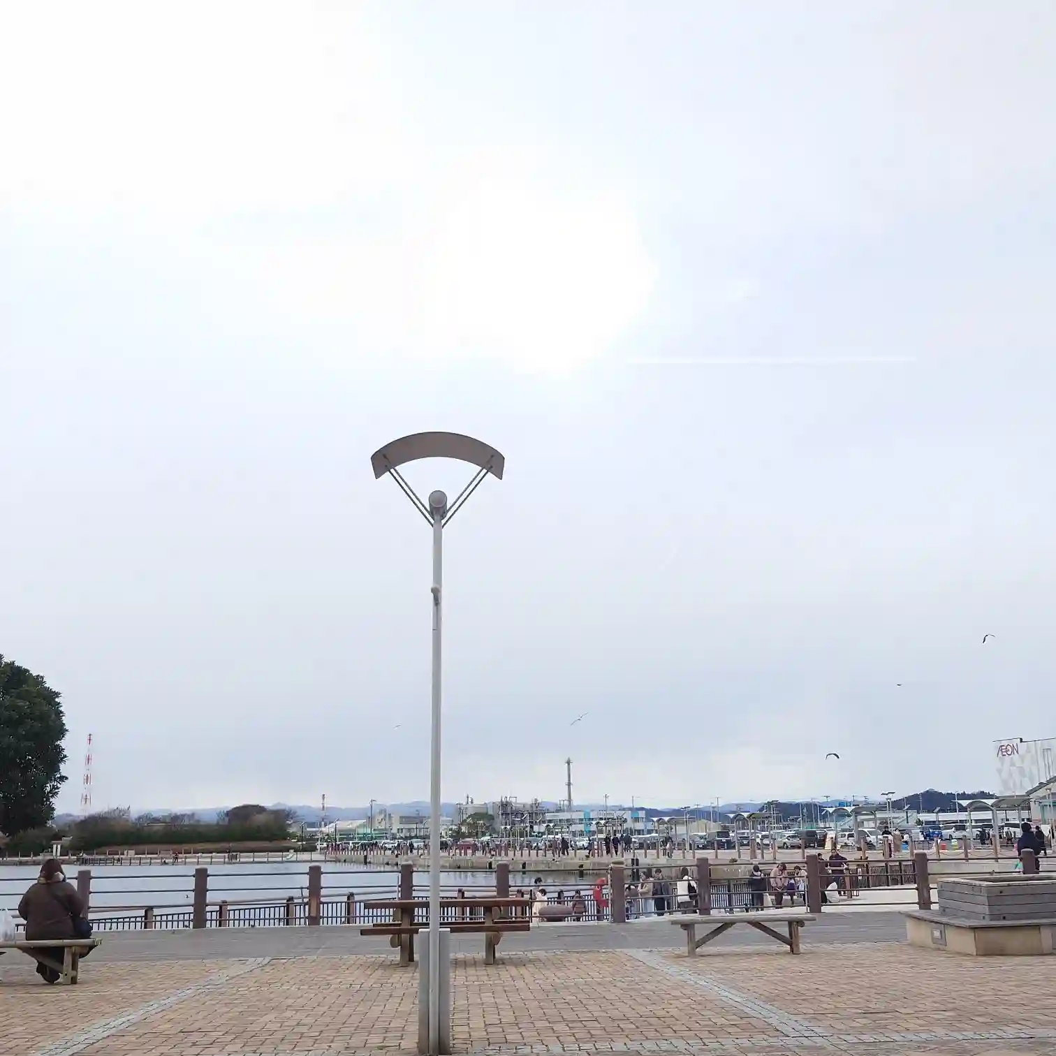 粉雪舞う小名浜港