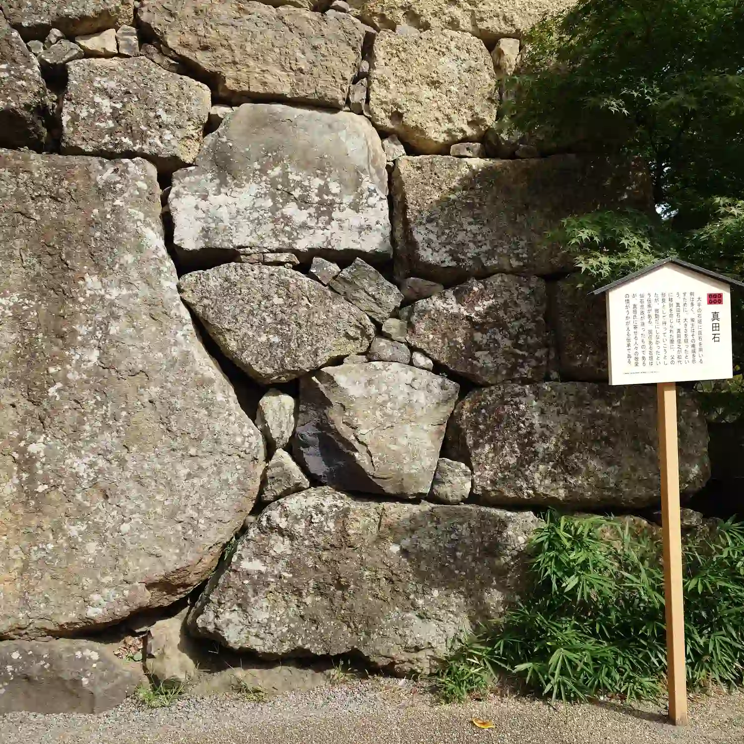 上田城東虎口櫓門横にある巨大な真田石